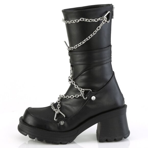 Platform Heel Chain Skull Gothic Boots - Picture 1 of 5
